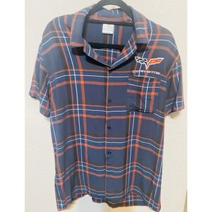 Corvette General Motors Official Men's Plaid Size‎ Medium Button Down Shirt